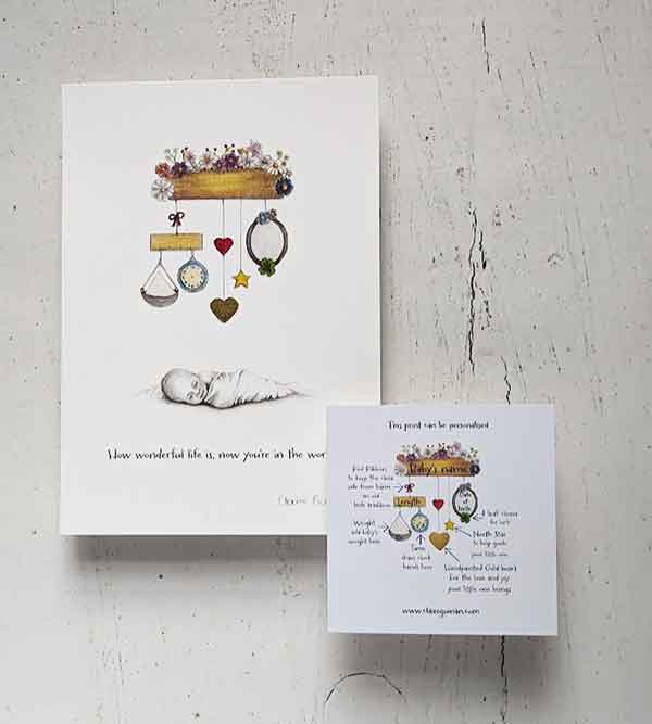 "How Wonderful life is, now you're in the world" Baby print