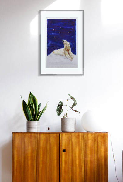 Wall Decor. Wall Art. Van Gogh. Polar Bear. Stars. Bear.
