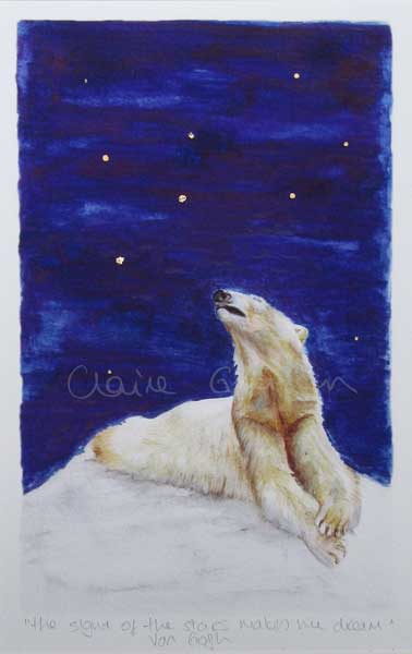 Wall Decor. Wall Art. Van Gogh. Polar Bear. Stars. Bear.