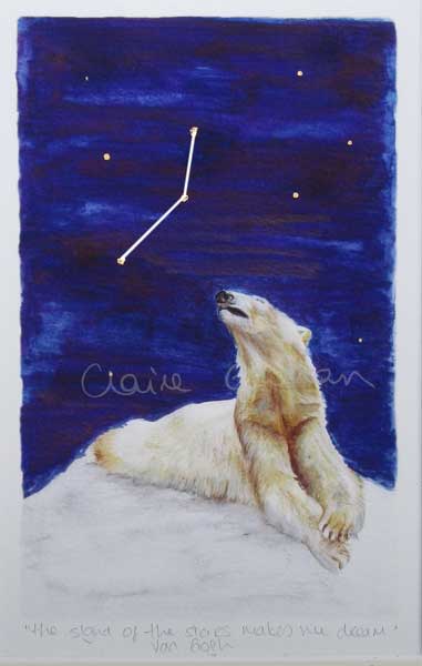 Wall Decor. Wall Art. Van Gogh. Polar Bear. Stars. Bear.