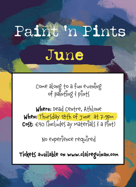 Art class in Dead Centre Brewery in Athlone on Thursday the 18th June at 7-9 pm