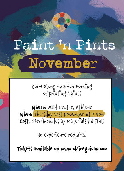 November Paint and Pints art class in Dead Centre Athlone, Co.Westmeath