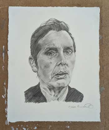 Sketch of Irish Musician Christy Dignam, lead singer of Aslan