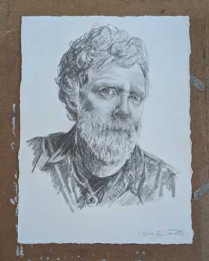 A pencil sketch portrait of Glen Hansard of The Frames and The Swell Season