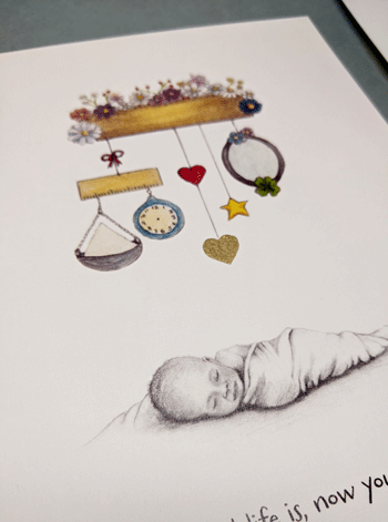 How wonderful life is, baby print. Claire Guinan. Baby gift idea. Personalized baby present. Irish art. Irish made
