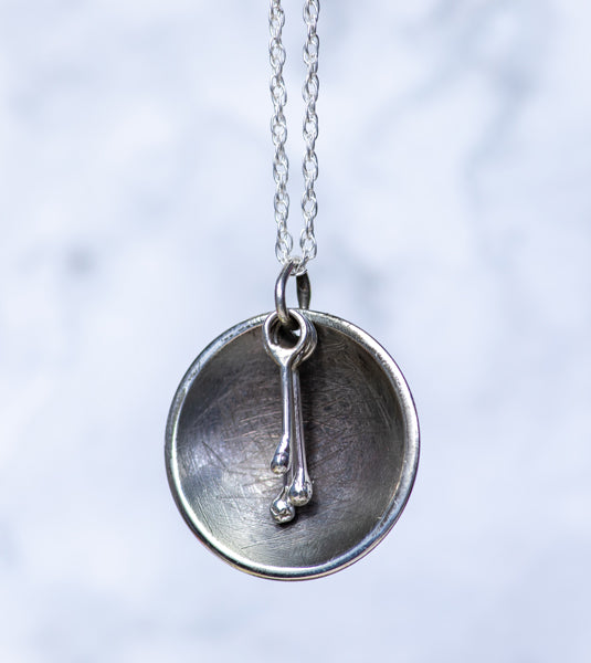 Melody pendant, Handcrafted silver pendant