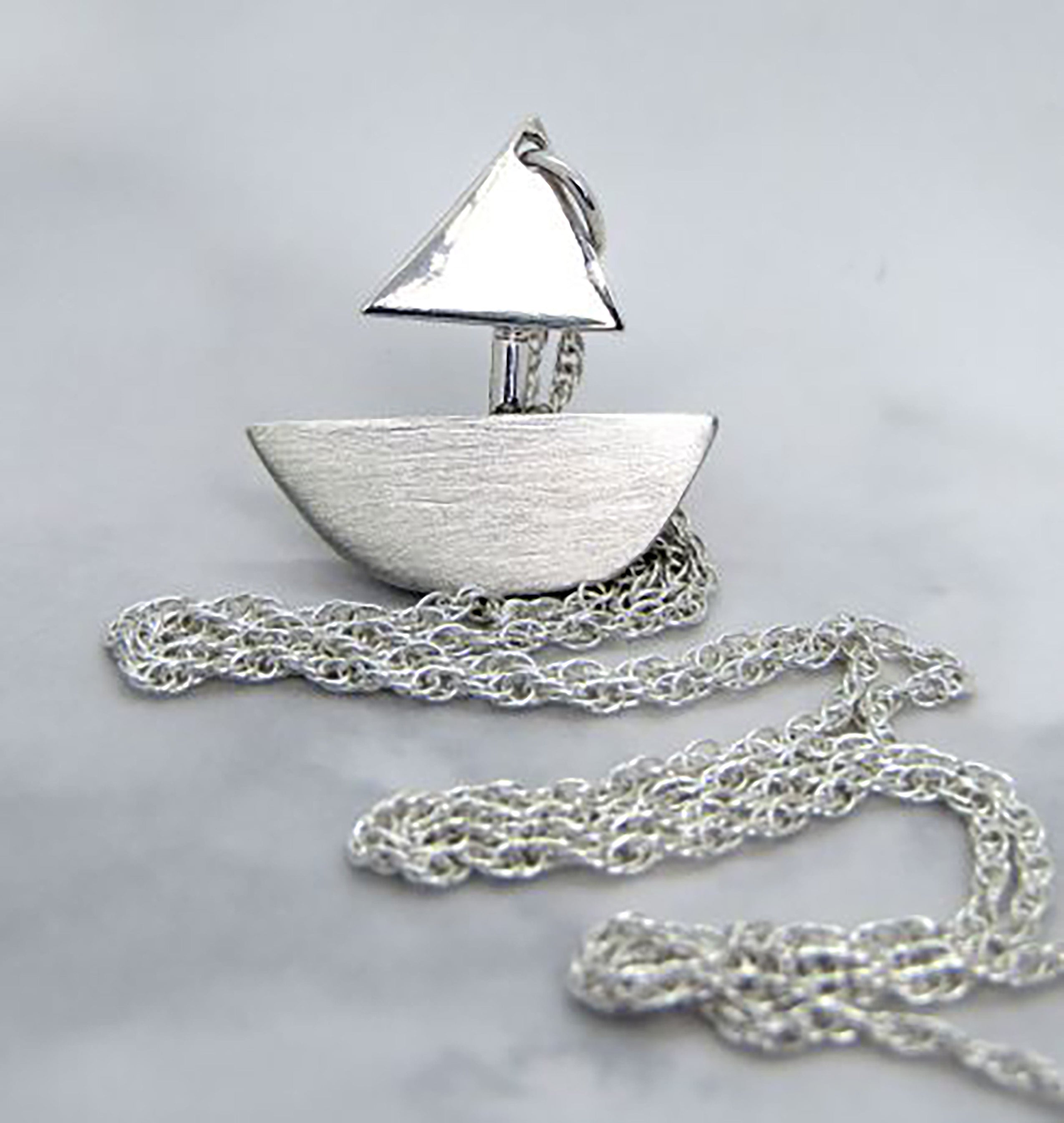 Sail Away - pendant - silver - handmade
